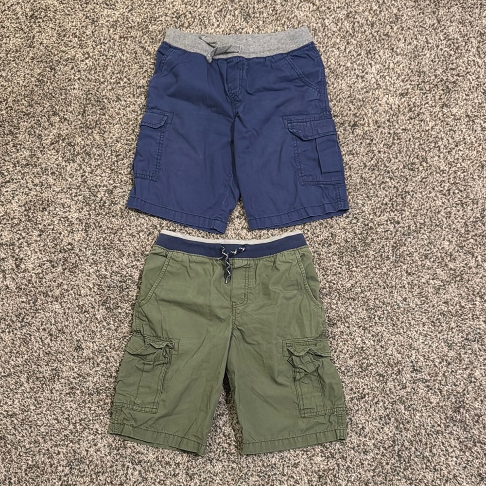 Kids Cargo Shorts Set - Blue and Green